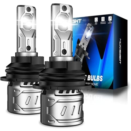 NOVSIGHT 9007 Fog Light Bulbs Super Bright 9007HB5 Fog Bulbs Dual Beam With Cooling Fan 3Min Fast Installation Plug and Play 6500K White Pack of 2