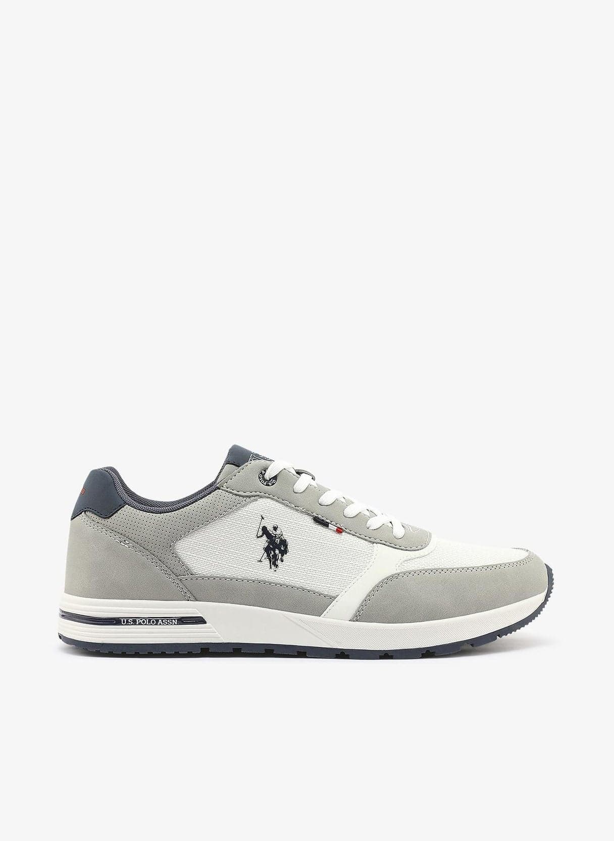 Men's White Low-Top Sneakers - Stylish Casual Shoes with Grey and Tan Accents, Durable and Stylish Casual Footwear