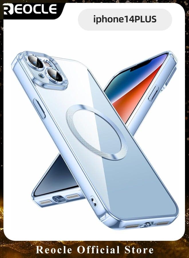 Magnetic Case for iPhone 14 Plus Transparent Magnet Phone Case Ultra-thin iPhone 14 Plus Phone Case with Magnets Anti-scratch Shock-proof and Drop-proof Protection Without Yellowing