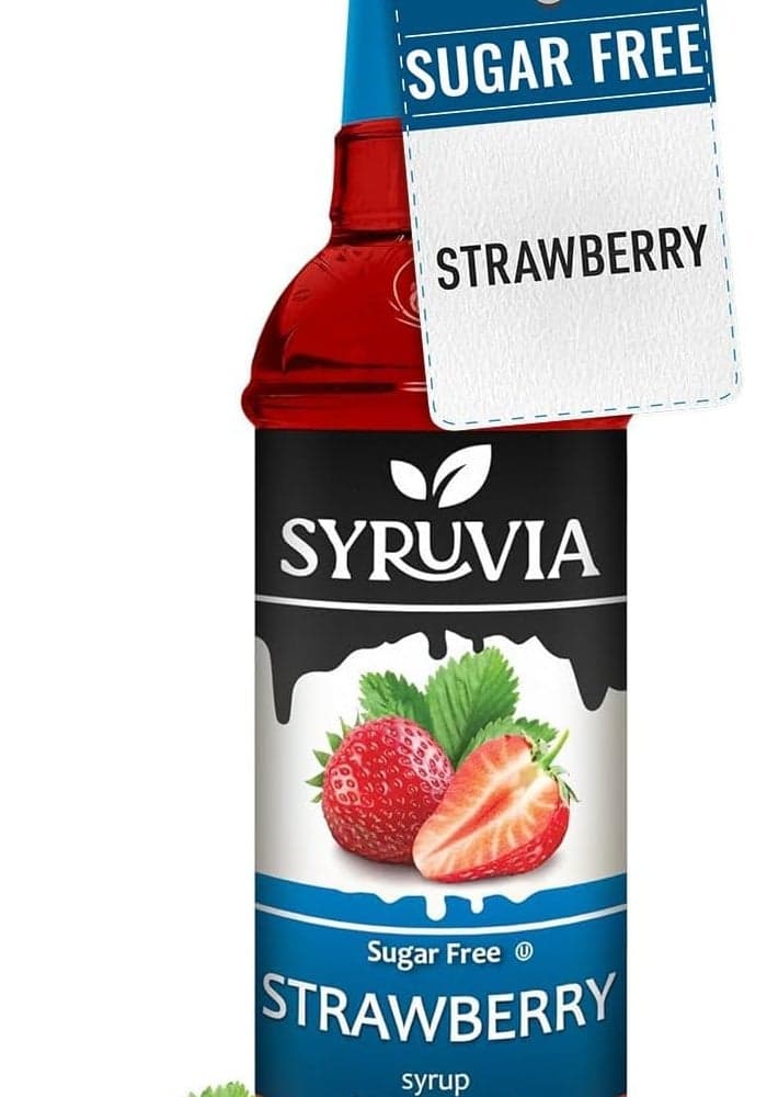 SYRUVIA Sugar-Free Strawberry Syrup - 25.4 Fl Oz, 0 Calories, Kosher & Gluten Free