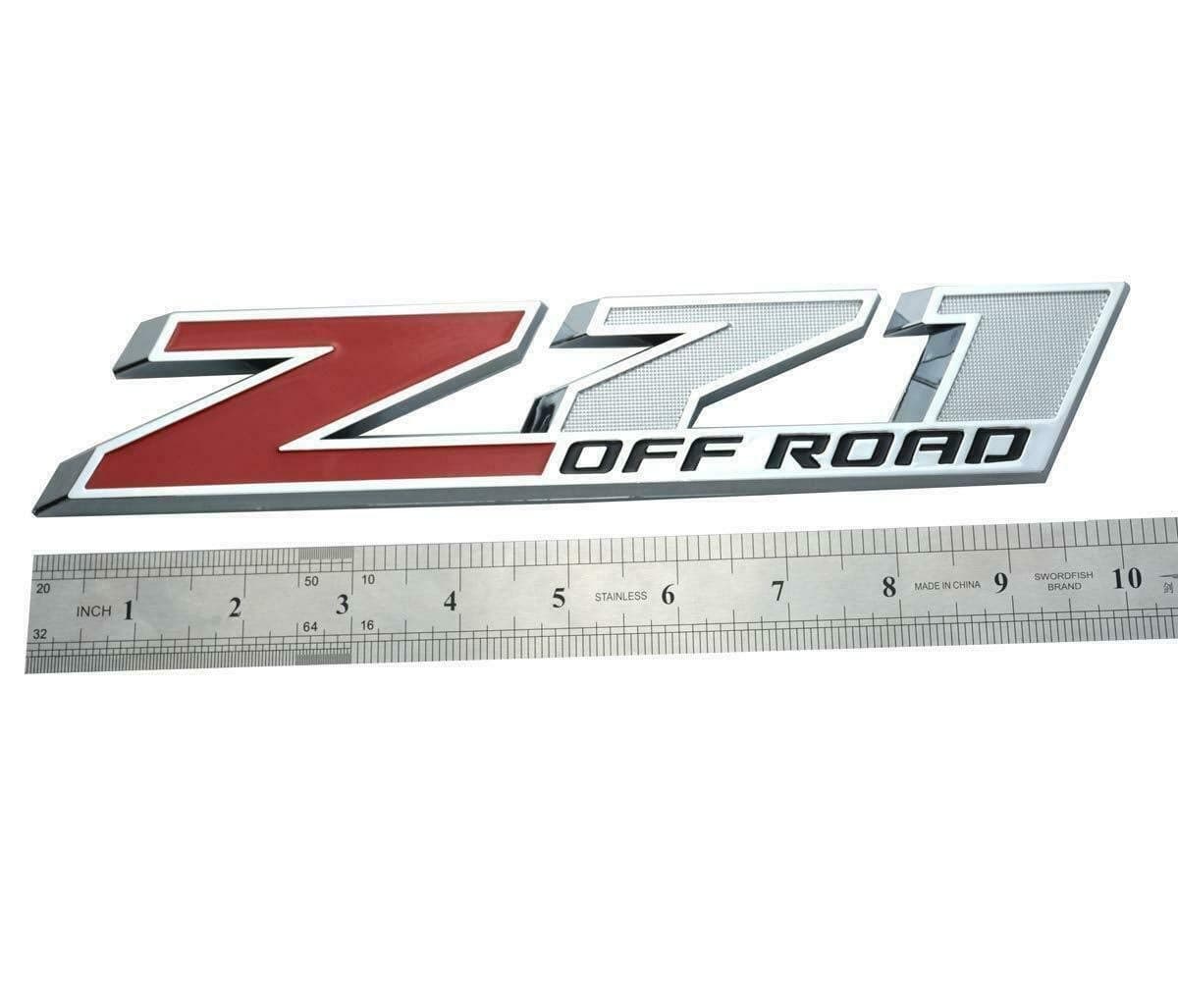 1x 10 Inch Big Z71 OFF Road Emblems Badge Replacement for GMC Chevy Silverado Sierra Suburban 2500hd (Red)