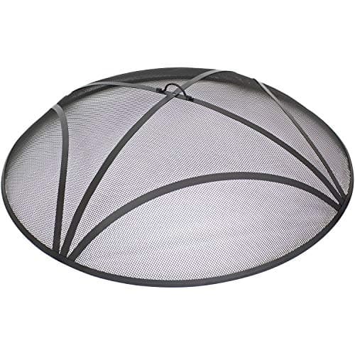 Sunnydaze Black Reinforced Steel Mesh Fire Pit Spark Screen with Ring Handle 36Inch Diameter