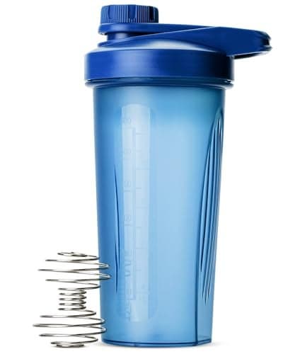 Mr. Pen- Shaker Bottles for Protein Mixes with Twist Cap, 28 oz, Blue Protein Shaker Bottle with Wire Whisk Ball