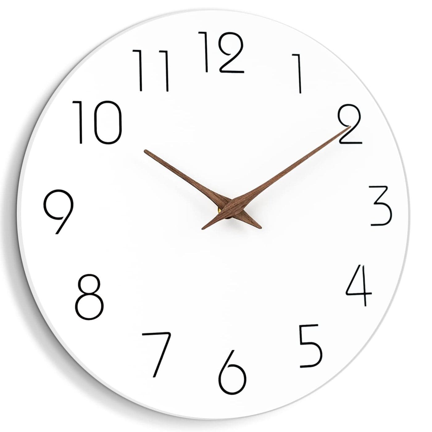 Mosewa Large Wall Clock Battery Operated 16 Inch White Silent Non Ticking Simple Minimalist Clock Decorative for Kitchen Home Bedroom Living Room Office