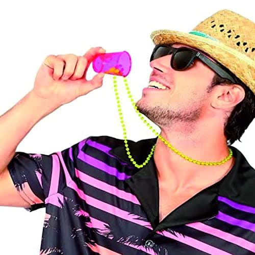 Wanna Party Neon Shot Glass Necklace - 2pc, Multicolor