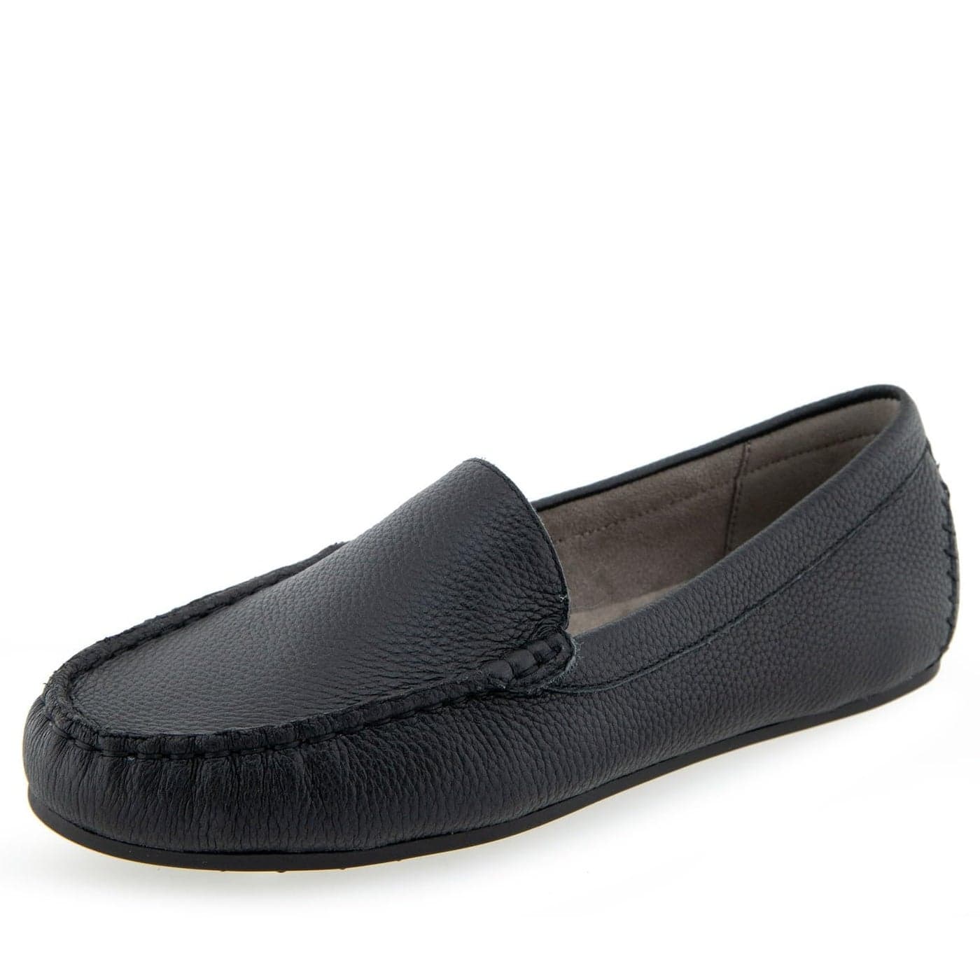 Aerosoles Womens Over Drive Slipon Loafer Casual Comfort Style Moccasin with Memory Foam Footbed 65M Black Leather