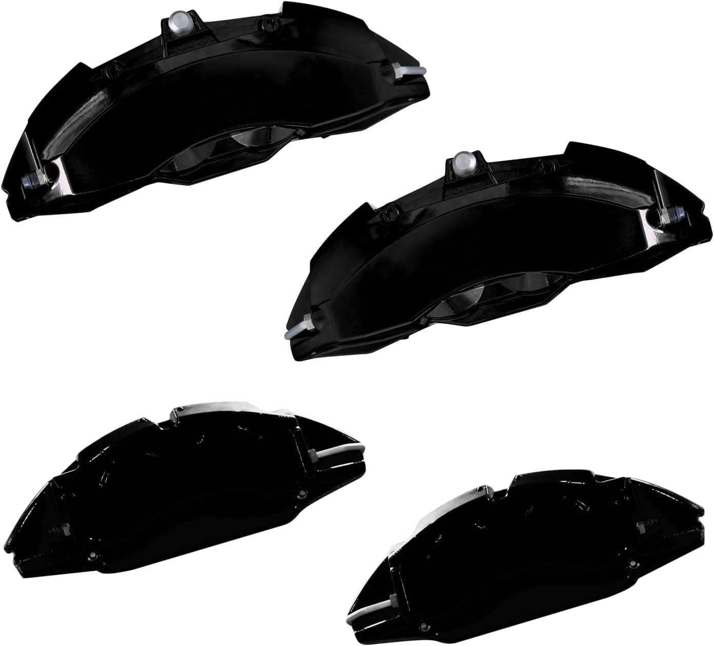 AOOA Black Caliper Covers with White AOOA New Moulds for Tesla Model Y (Set of 4)