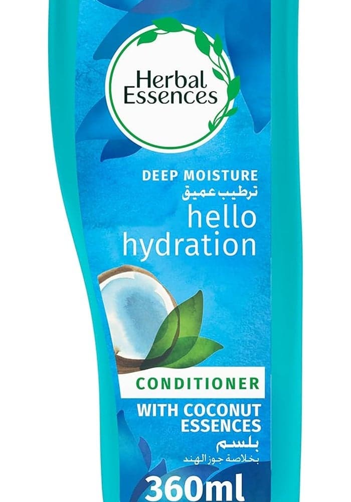 Herbal Essences Hello Hydration Moisturizing Conditioner with Coconut Essences for Dry and Damaged Hair, 360 ml