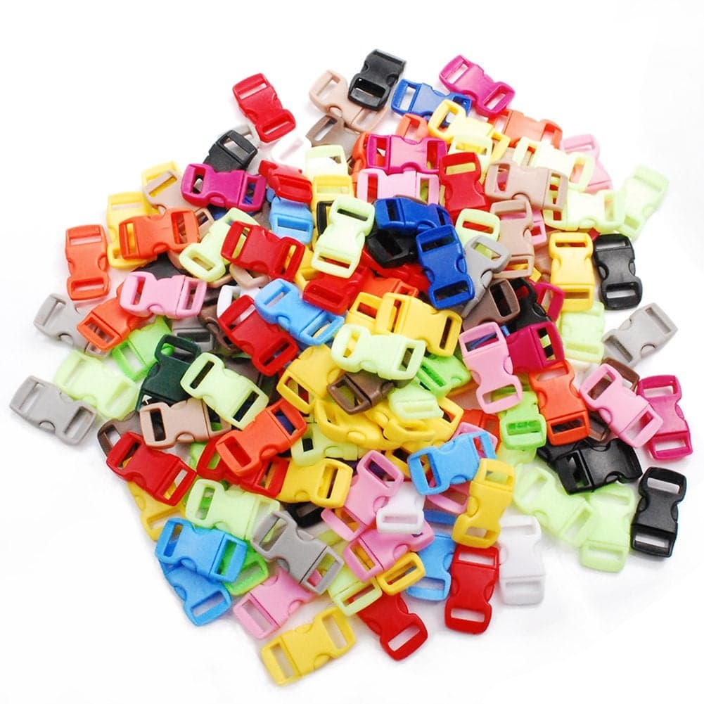 50pack Assorted 38Curve Contoured Side Release Buckle for Parachute 550 Cord Paracord Bracelet Pets Collar Strap Webbing Sewing Accessories FLC003