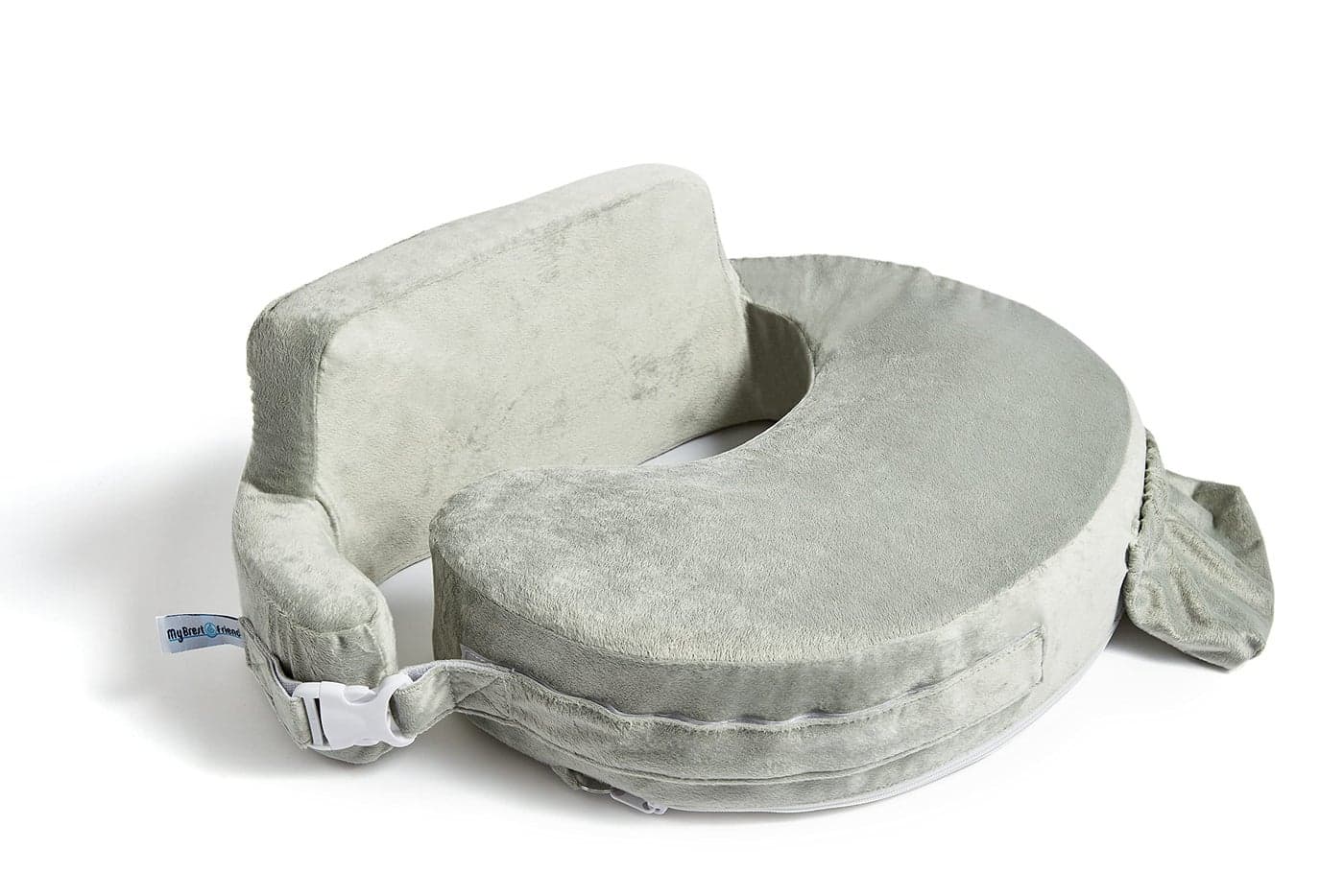 My Brest Friend Super Deluxe Nursing Pillow - Enhanced Comfort & Ergonomic Breastfeeding Pillow for Ultimate Support For Mom & Baby - Adjustable and with Handy Side Pocket, Platinum