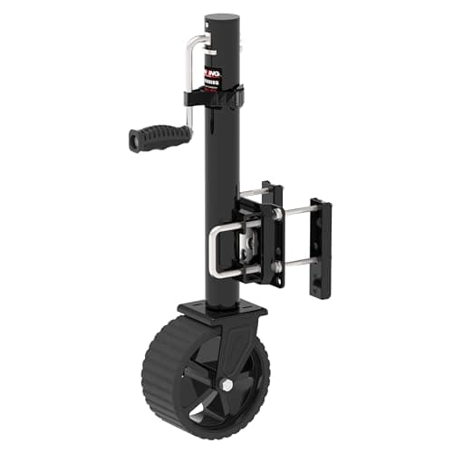 TOWKING 8inch Wheel Trailer Jack 13 Vertical Movement 2000 lbs for RV Boat Trailer and More Black