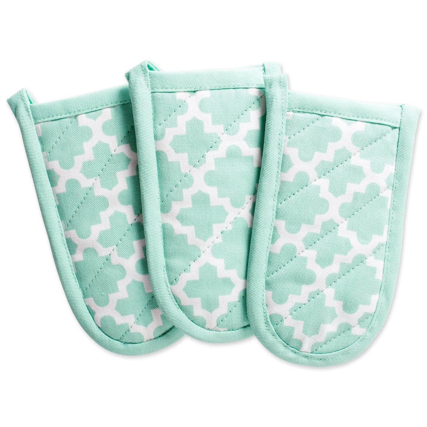 DII Lattice Basics Collection Kitchen Essentials Pan Handle Set Aqua 3 Piece