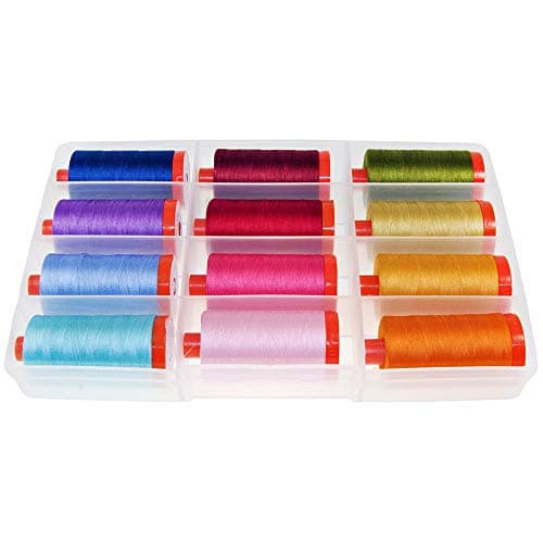 Aurifil Thread Set THE PERFECT BOX OF COLORS By Pat Sloan 50wt Cotton 12 Large (1422 yard) Spools