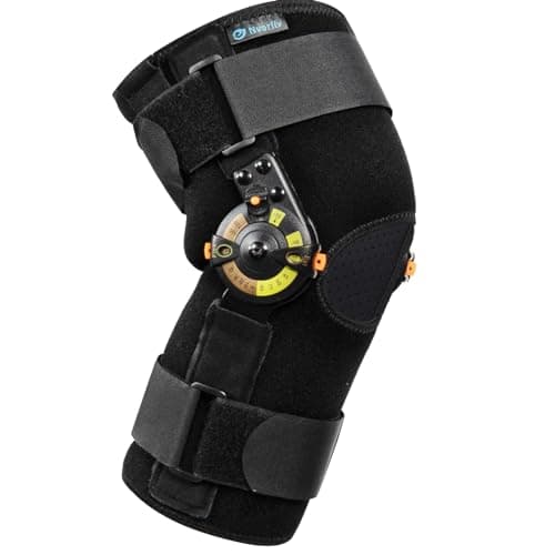 Nvorliy Hinged ROM Knee Brace with Side Stabilizers & Locking Dials, Post Op Knee Immobilizer for Arthritis, ACL, MCL, PCL, Meniscus Tear, Injurie/Knee Pain, Medical Orthopedic Support (XX-Large)
