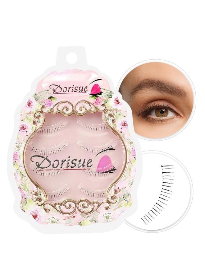 Bottom False Eyelashes - Natural Lower Lashes 4-5mm for Under Eye Enhancement, Professional Makeup Artist Choice, 4 Pairs (E1)