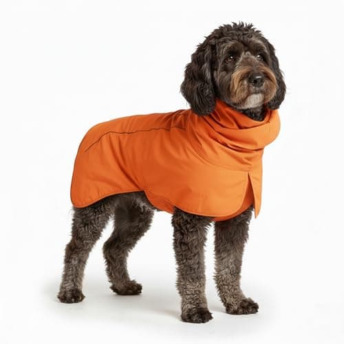 Spark Paws Dog Raincoat, Waterproof Windproof Rain Jacket, for Small Medium Large Extra Large Dogs, Reflective Breathable Full-Body Coverage Dry Suit - Orange - 2XL