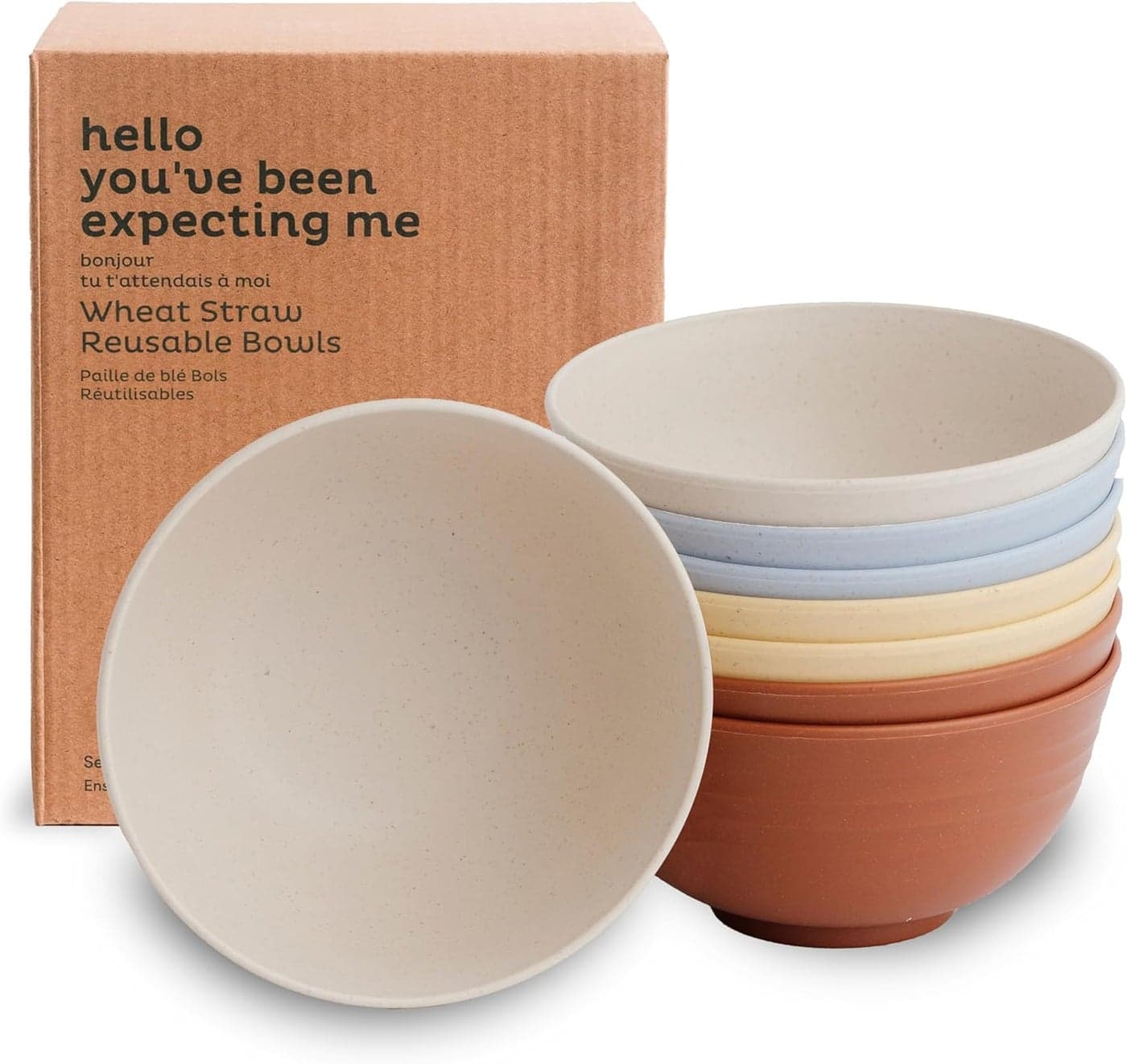 Nook Theory Reusable Wheat Straw Bowls 8 Pcs 26 Oz Cereal Bowl NonToxic Kids and Toddler Bowl Microwavable Dishwasher Safe and Unbreakable Dinnerware Mellow
