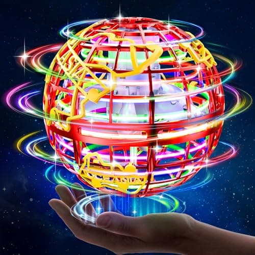 RIEYON Flying orb Ball 2025 Hover Boomerang Ball 6 Lighting Effects Cool Toys Gift for 678910 Year Kids Teen Adults Indoor Outdoor Flying Ball Toy