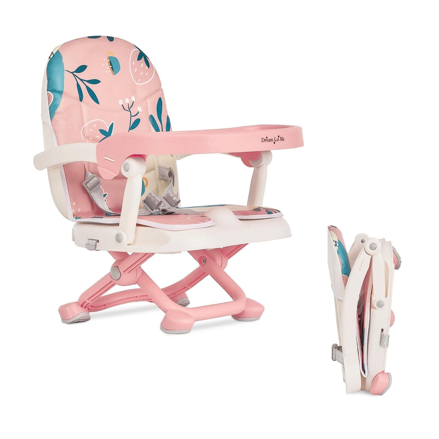 Dream On Me Munch N Go Booster Seat for Dining Table Lightweight Compact Fold Travel Booster Seat 3in1 Convertible Four Level Height Adjustment and Easy Tray Removal