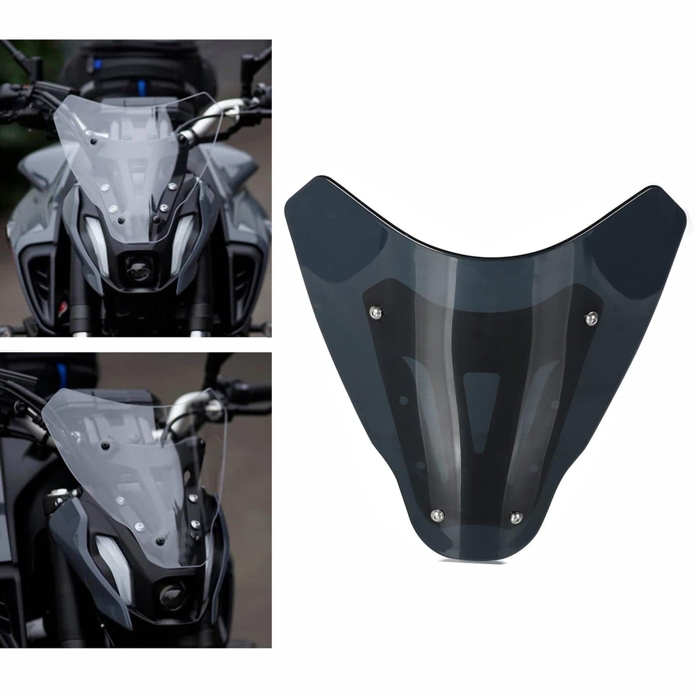 MT07 FZ07 2024 Windshield Protection Cover Motorcycle Windscreen Deflector with Bracket for MT07 FZ07 MT FZ 07 2021 2022 2023 2024 Dark Gray