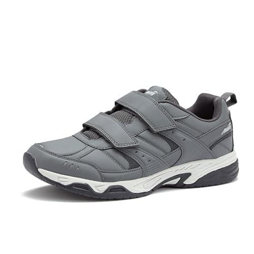 Avia Avi-Union II Strap Non Slip Shoes for Men, Hook and Loop Mens Walking Shoes with Memory Foam - Grey, 11 Extra Wide