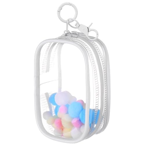 Mity rain Clear Figure Display Bag with Keychain for Sonny , Blind Box Display Case, Great Carrying Case Gift for Mini Figure/Character Collectors (1, Rectangular)