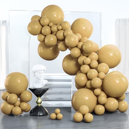PartyWoo Tan Balloons 100 pcs Different Sizes of 18 12 10 5 Inch Light Brown Neutral Boho Coffee Balloon Arch Kit Garland for Wedding Baby Shower Safari Woodland Birthday Party Decorations TanF19
