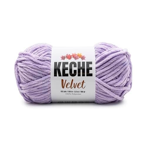 Keche Velvet Yarn for Crocheting Soft Chenille Bulky Baby Blanket Amigurumi Yarn 100 gr 132 yds Lilac
