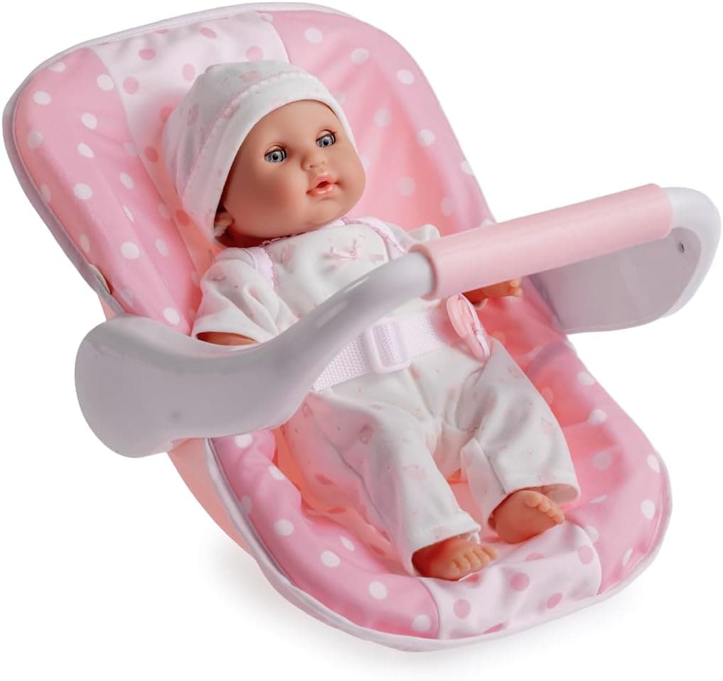 JC Toys 12.5” Soft Body Baby Doll with Multi-Position Carrier - Pink Outfit