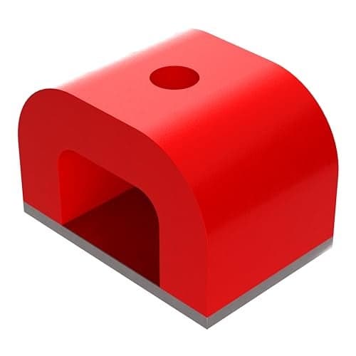 Red Cast Alnico 5 Bridge Magnet With Keeper, 1.18" Wide, 0.78" High, 0.78" Thick, 0.20" Hole On Top (Pack of 1)
