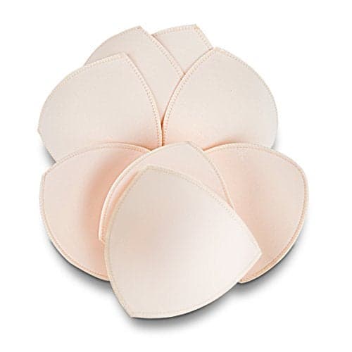 SERMICLE Bra Inserts 4 Pairs, Bra Pads Sewed Stitched Removable for Sports Bra B/C,C/D & D/E Cup Optional (Beige Triangle, C/D Cup)