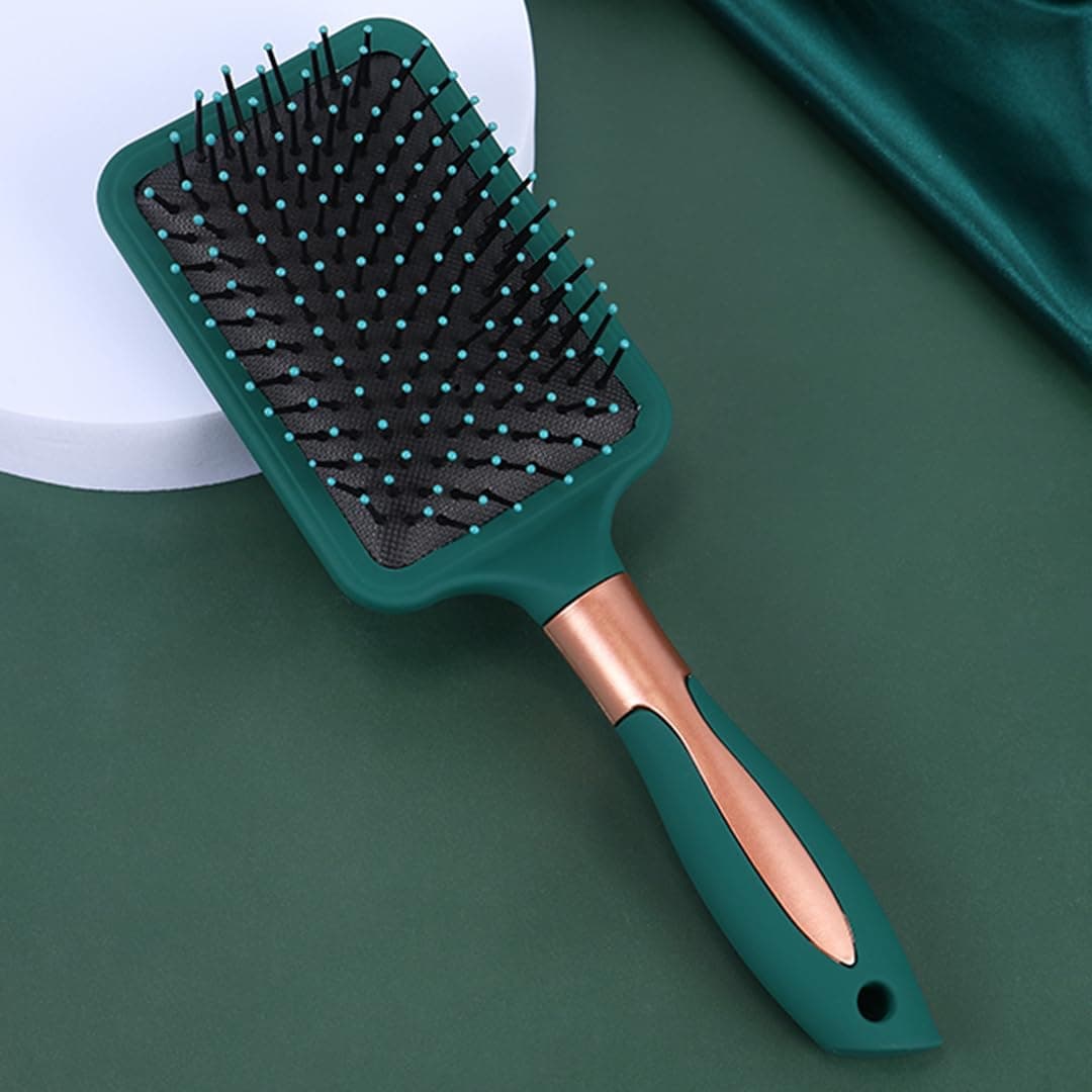 Reazana Detangling Brush AntiStatic Massage Hair Brushes with Silicone Cushion Base Nylon Bristle Pins Blow Drying Detangler Hairbrush for Men and Women of All Wet Dry Hair Types Styling Rectangle