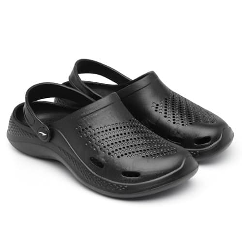 ASIAN Kid's Casual Daily Used Walking Clogs with Ultra Soft Home Clogs Slipper for Boy's & Girl's Clogs-Junior Black