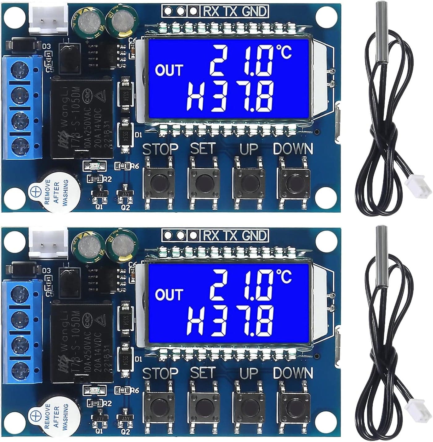2pcs XYT01 Electronic Temperature Controller DC 630V 24V Waterproof NTC Probe Digital Temperature Control Module 50C to 100C Digital Thermostat Temperature Control Switch Boards