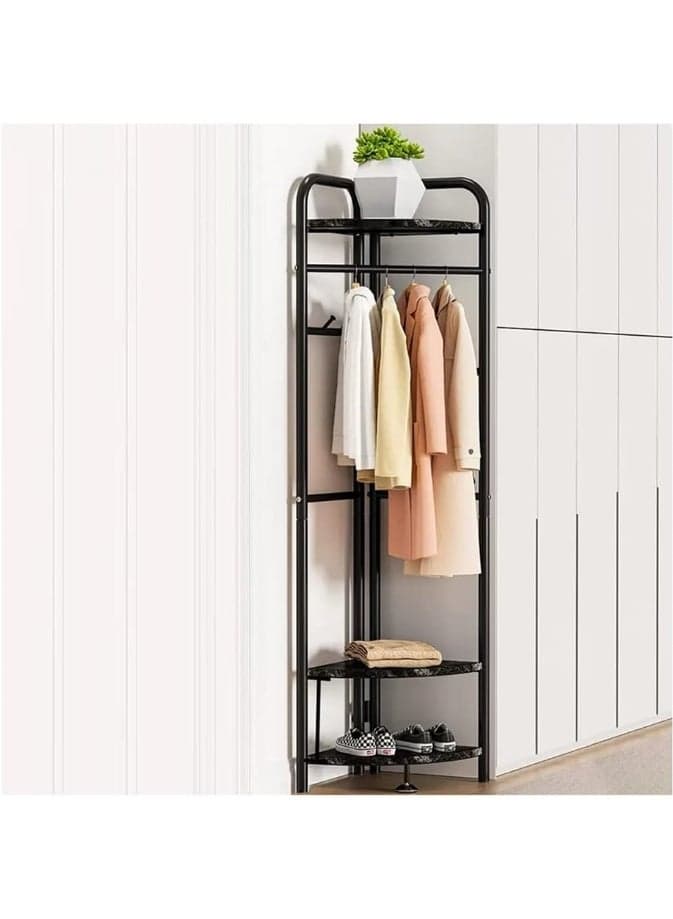 “All-in-One Corner Garment Organizer – Smart Space-Saving Rack for Clothes, Accessories & Decorative Items | Perfect for Modern Bedrooms or Studios”