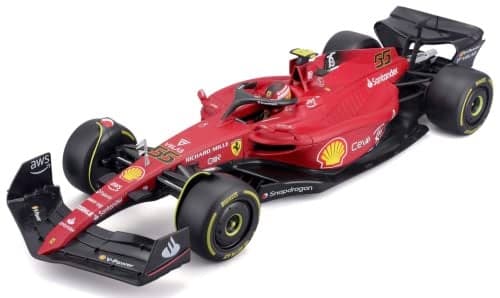 Bburago 118 Scale Ferrari Replica Model Scuderia F17555 Carlos Sainz Formula 1 2022 Season Collectible Red