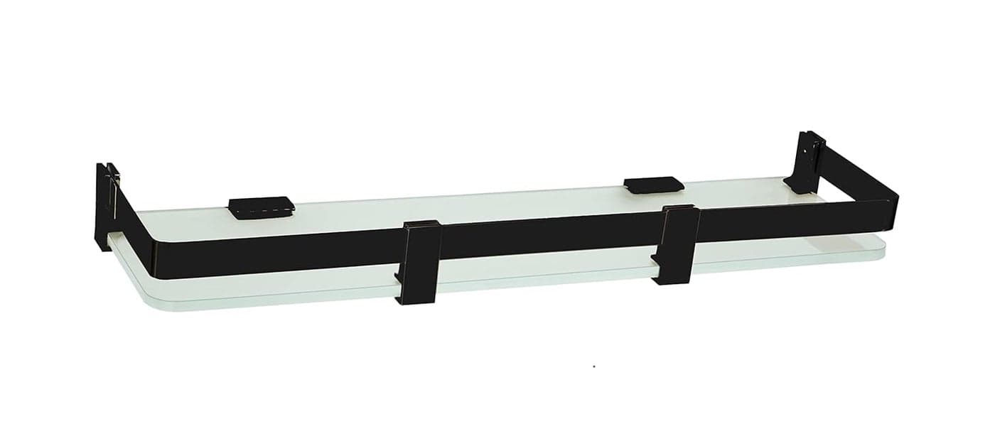 Aquieen Wall Mounted Wall Shelf Matt Black for Bathroom Kitchen 12 x 5