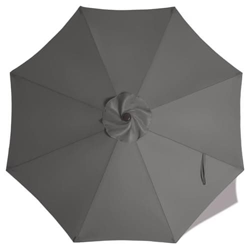 ABCCANOPY 9ft Outdoor Umbrella Replacement Top Suit 8 Ribs Dark Gray