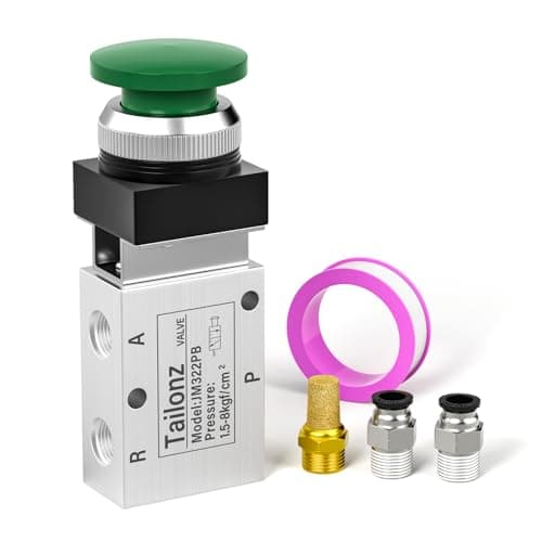 TAILONZ PNEUMATIC Green 1/4”NPT Manual Control type Mushroom Push Button 3 Way 2 Position Pneumatic Control Mechanical Valve