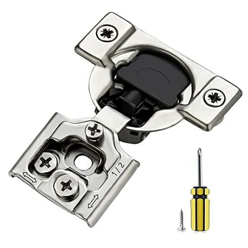 Ravinte 40 Pack 20 Pair 1/2 inch Overlay Cabinet Hinges Kitchen Soft Close Cabinet Hinges Hidden Door Hinge for Kitchen Cabinet Hinges Stainless Steel Adjustable Hinges Satin Nickel Cabinet Hardware