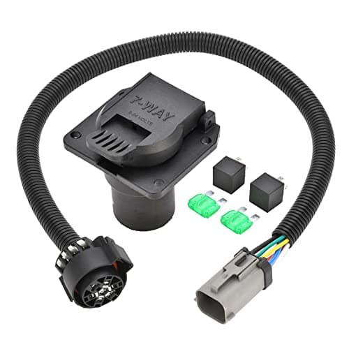 55243 7-Pin Trailer Wiring Plug Harness Compatible with Ford F250 F350 F450 F550 Super Duty 1999 2000 2001