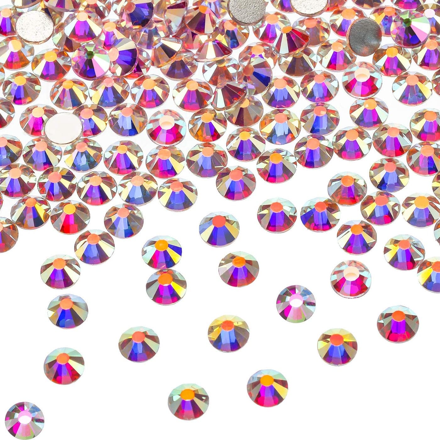 SS20 AB Crystal Diamond Rhinestones Flat Back Round Rhinestones Iridescent Crystals Round Beads Flat Back Glass (5760 Pieces)