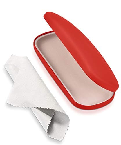 RayLove Unisex Hard Shell Eyeglasses Cases, Protective Case For Glasses(Red)