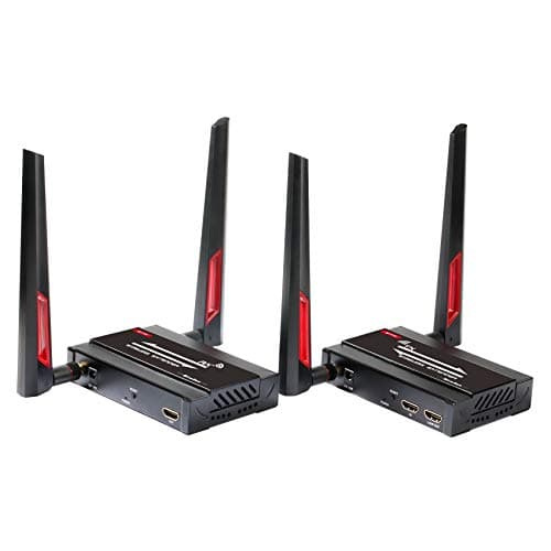 Mirabox Wireless HDMI Extender Kit Supports 1080P Full HD 656FT/200m Wireless HDMI Transmitter and Receiver with HD Loop-Out and IR Remote Control for DSLR Camera Projector Laptop Church Home Office