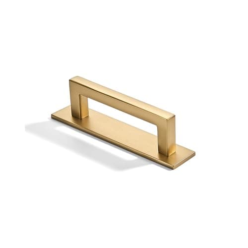 khtumeware 5 Pack 312 Inch Hole Center Champagne Bronze Cabinet Pull with Backplate Solid HeavyDuty Handles with Base Plate Cabinet Hardware Drawer Pulls Kitchen Cabinet