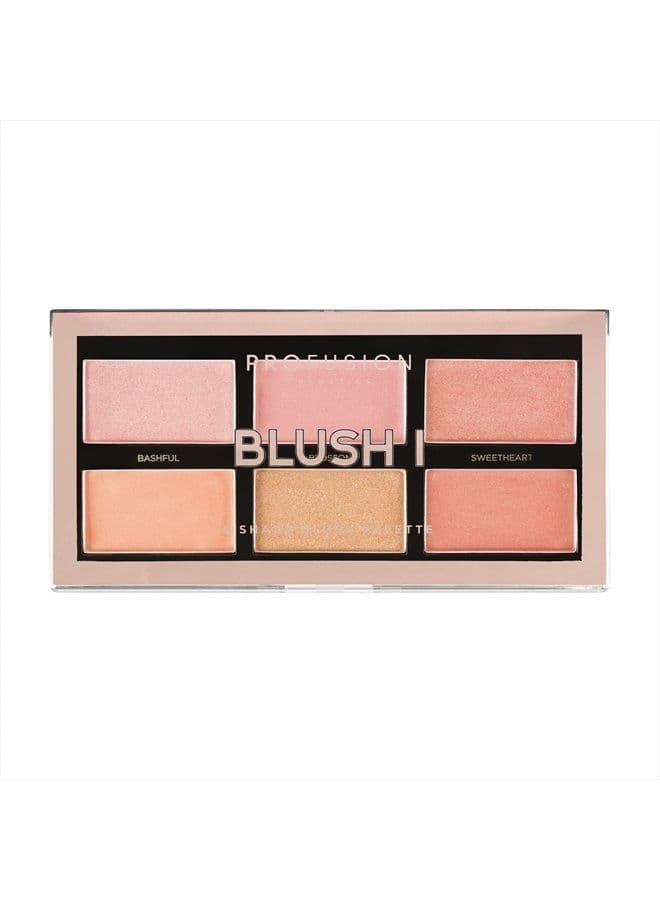 The Go Palette - Blush I, Long Lasting 6 Colours Face Blusher Gives Daily Glamorous Celebrity Look