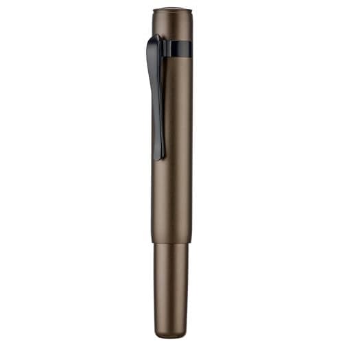 HONG DIAN M2 Black Forest Mini Fountain Pen Long Blade Nib Sleek Shape Aluminium Short Pocket Travel Pen Caramel Brown