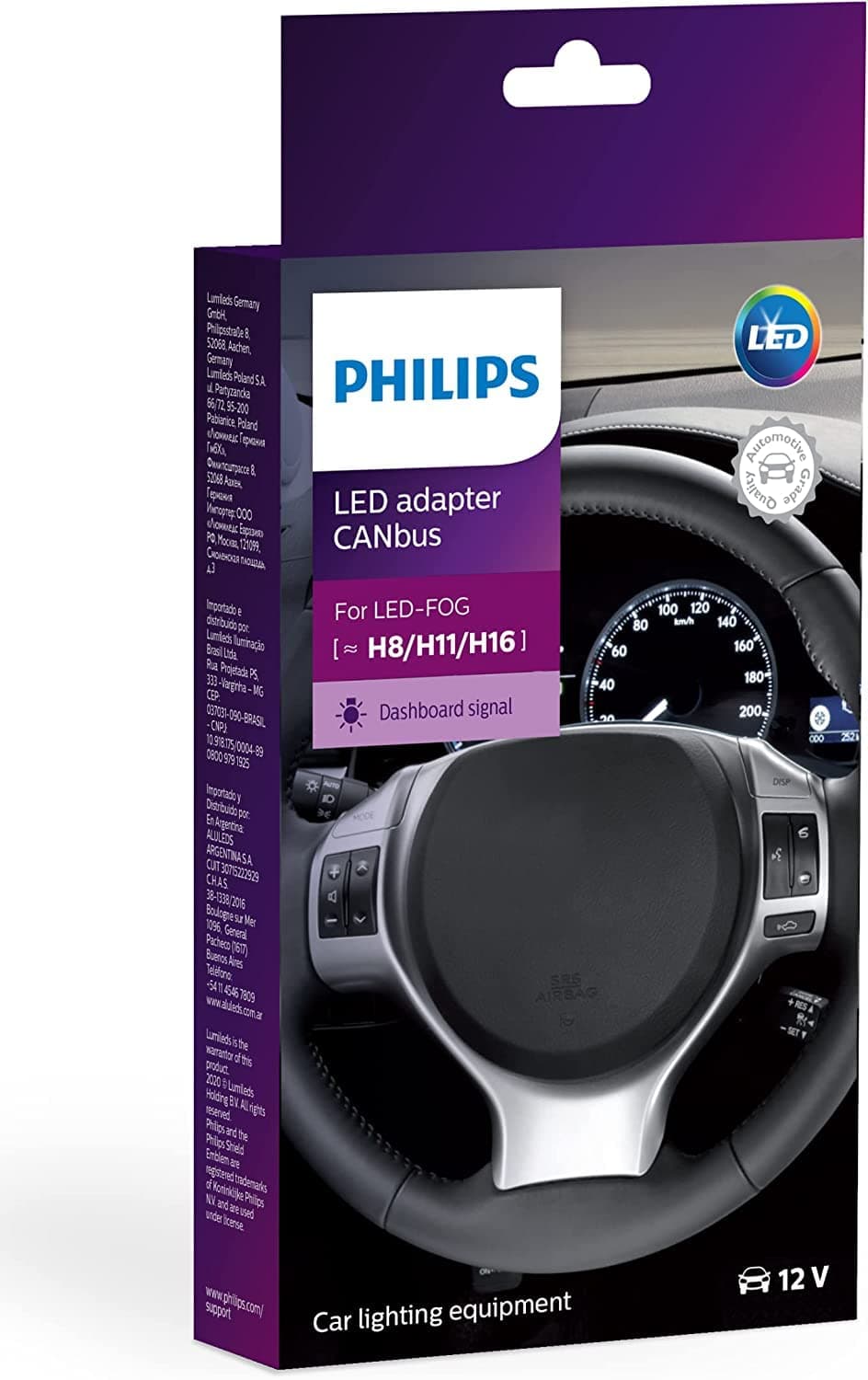 Philips Automotive Lighting CANbus H8H11H16 2 Pack Black