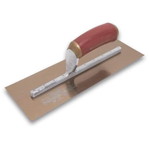 MARSHALLTOWN PermaShape Finishing Trowel, 16 x 5 Inch Flat Golden Stainless Steel Concrete Tool, Made in the USA, 165GSFPD