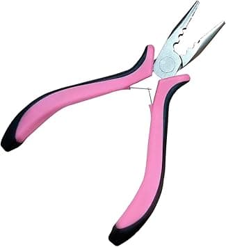 Hair Extension Pliers for Professional Use Mini Pliers Precision Tool for Installing and Removing Hair Extensions Ergonomic Handle Stainless Stee Pink